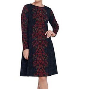 Dennis Basso Printed Luxe Crepe Fit-and-Flare Dress 8208